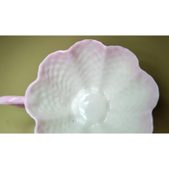 Antique Belleek 2nd Black Mark Pine Cone Tea Cup ONLY RARE Pink Porcelain - Picture 6 of 13